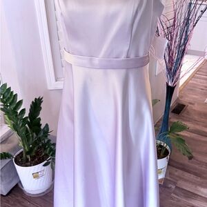 David's Bridal SATIN WIDE STRAP COCKTAIL DRESS Lavender Dress